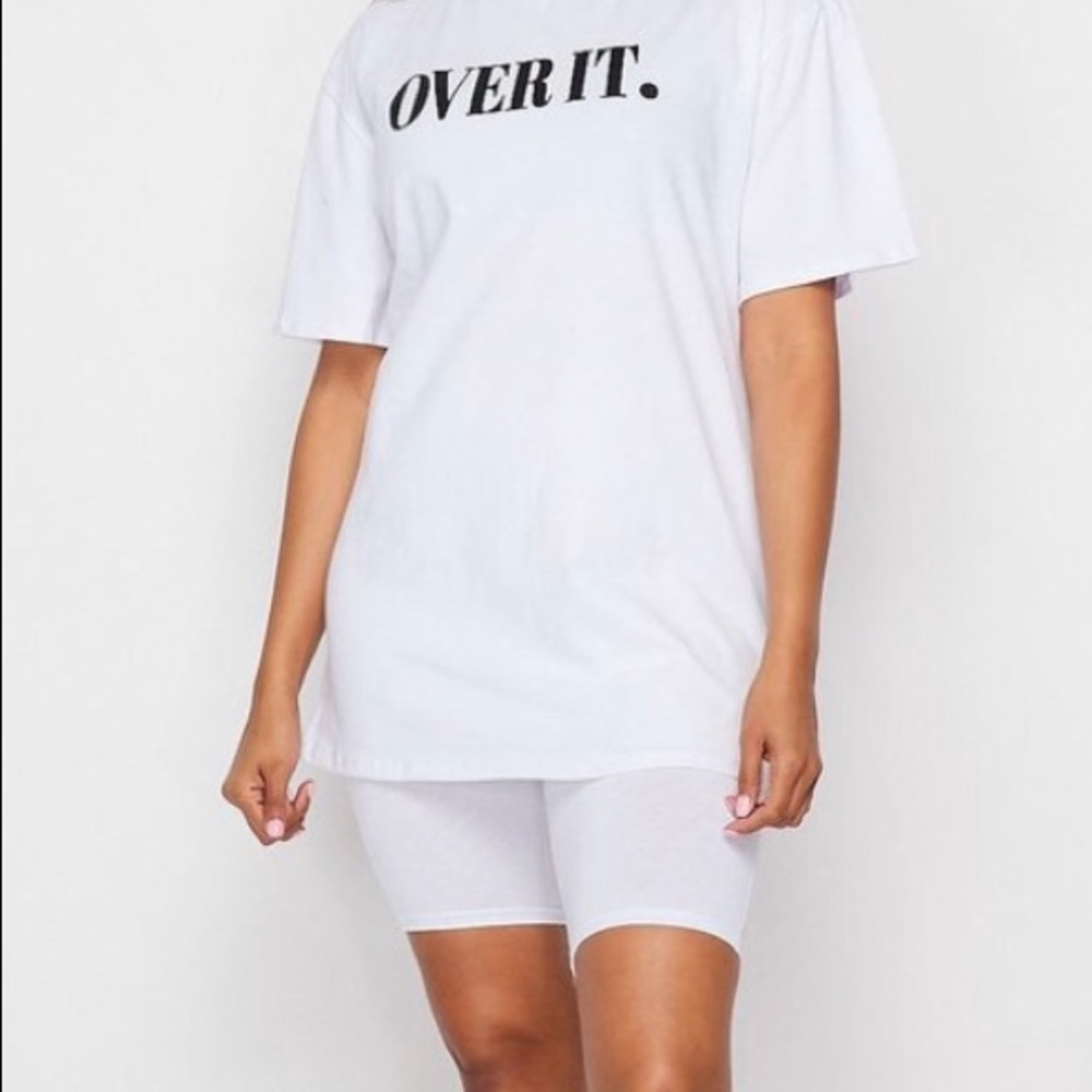 ‼️ Sage OVER IT Oversized T-Shirt Biker Shorts Set - Picture 4 of 6